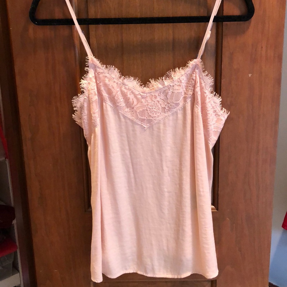 WHO WHAT WEAR Pink Lace Camisole